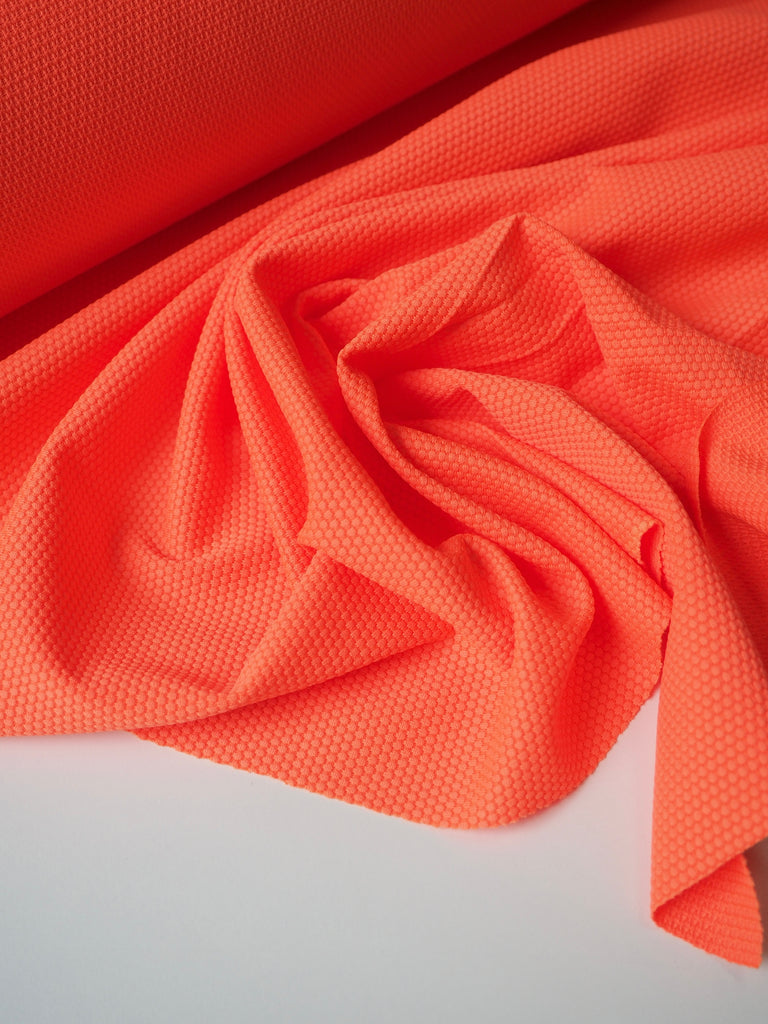 Neon Orange Textured Swim Performance Jersey