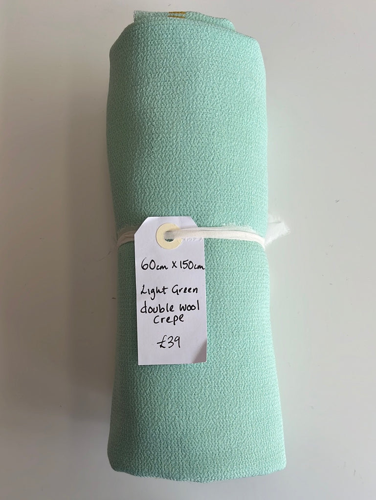 Light Green Double Wool Crepe Remnant