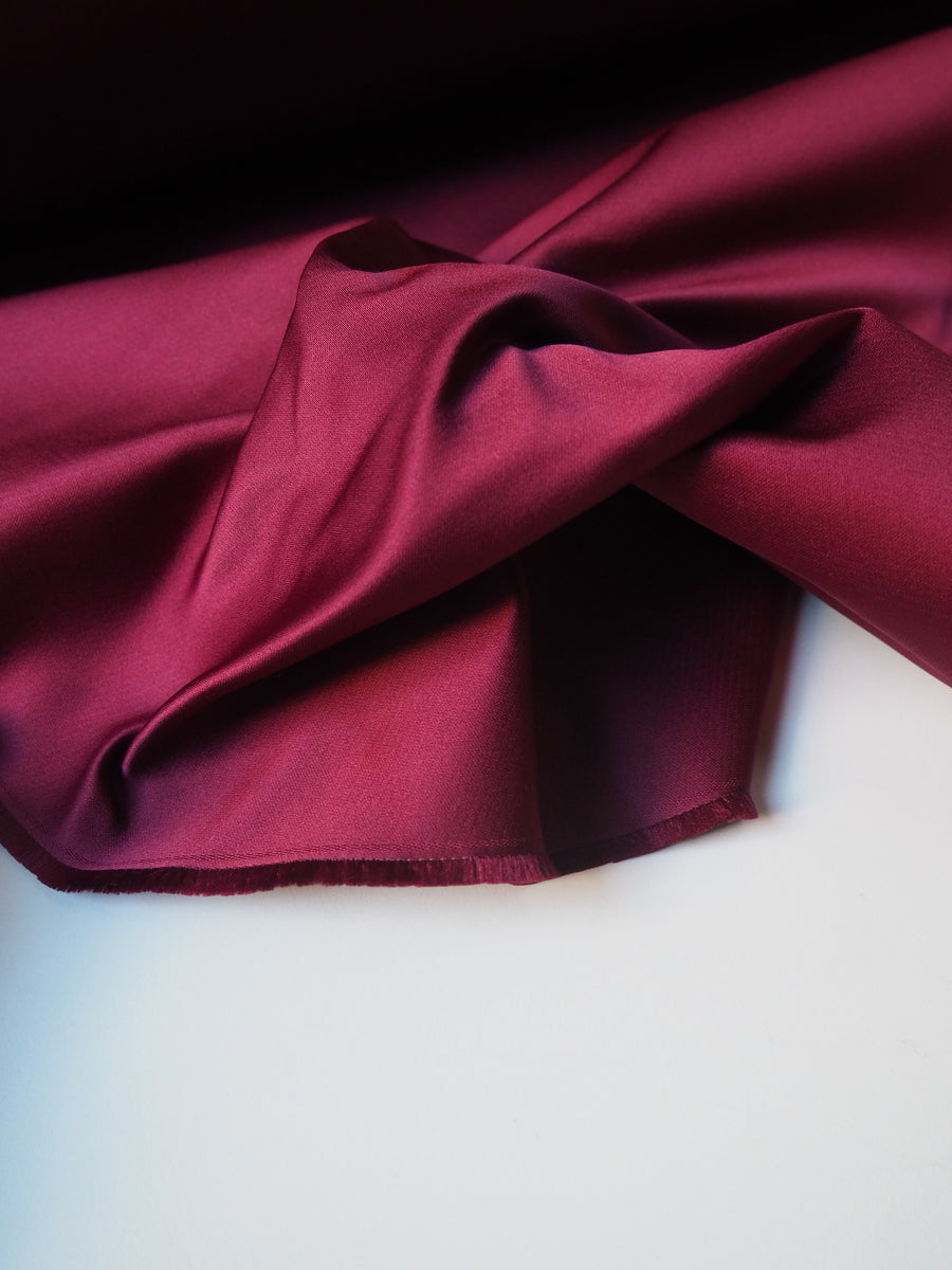 Garnet Red Double Face Duchess Satin Fabric main image 0