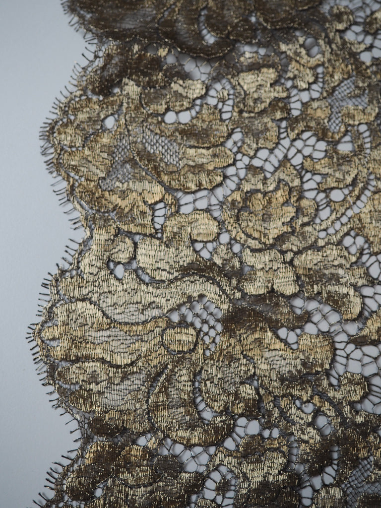Golden Armour Scalloped Lurex Lace