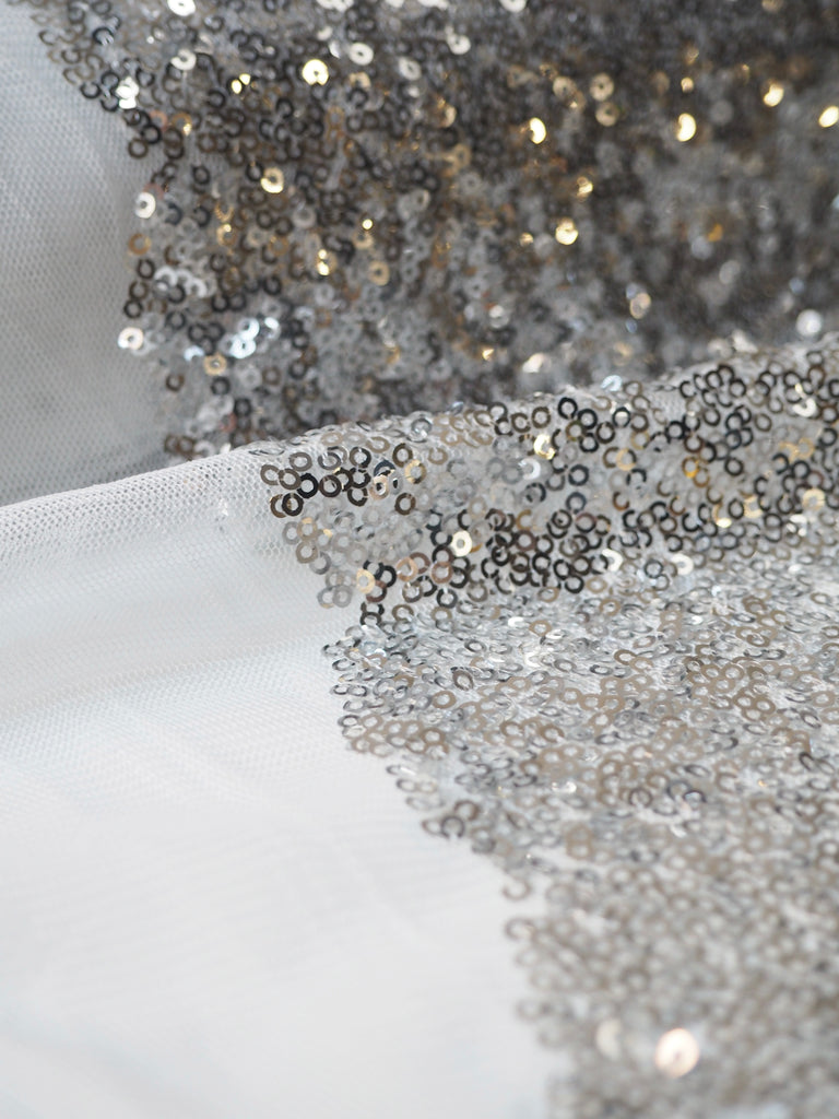 Silver Sequin Tulle