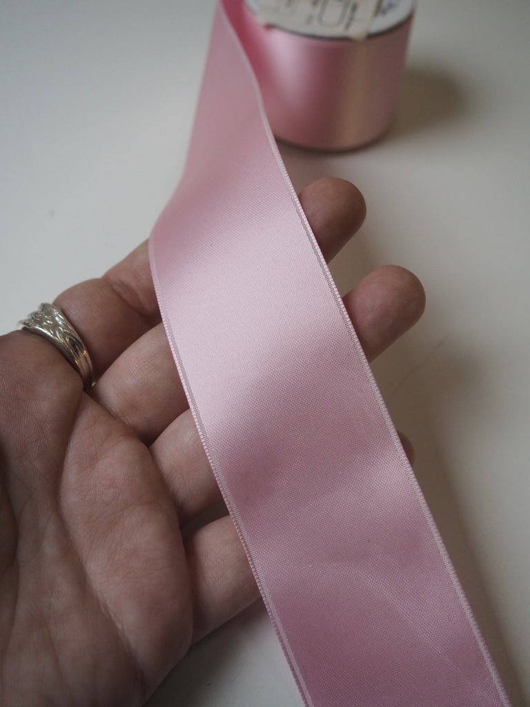 Pink Double Faced Satin Ribbon 40mm