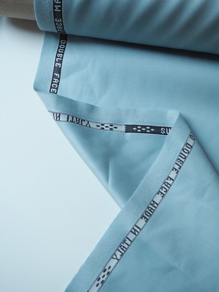 Pale Blue Super 100 Double Faced Wool Sateen