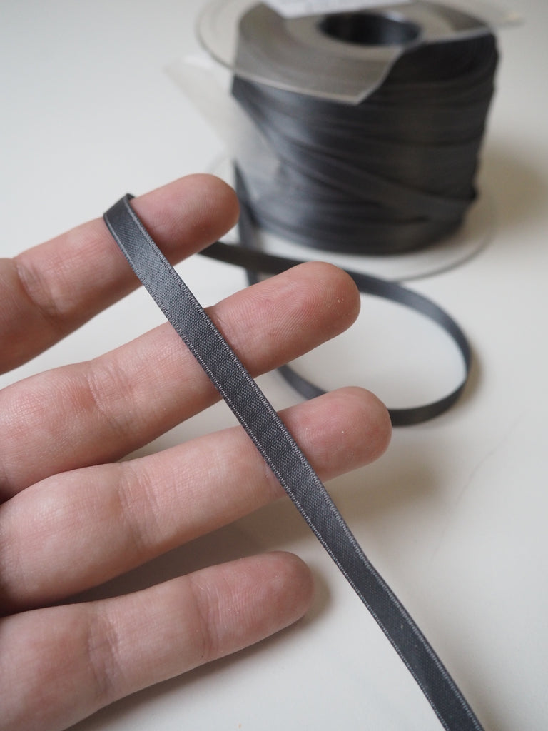 Grey Double Faced Satin Ribbon 6mm