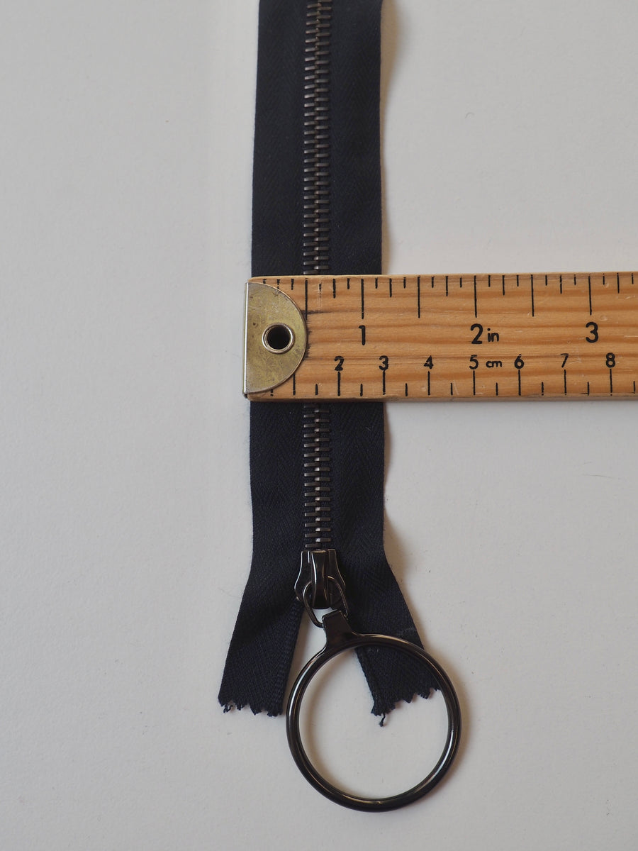 Riri 39cm/15.5inch Midnight O-Pull Metal Teeth Open-Ended Zips