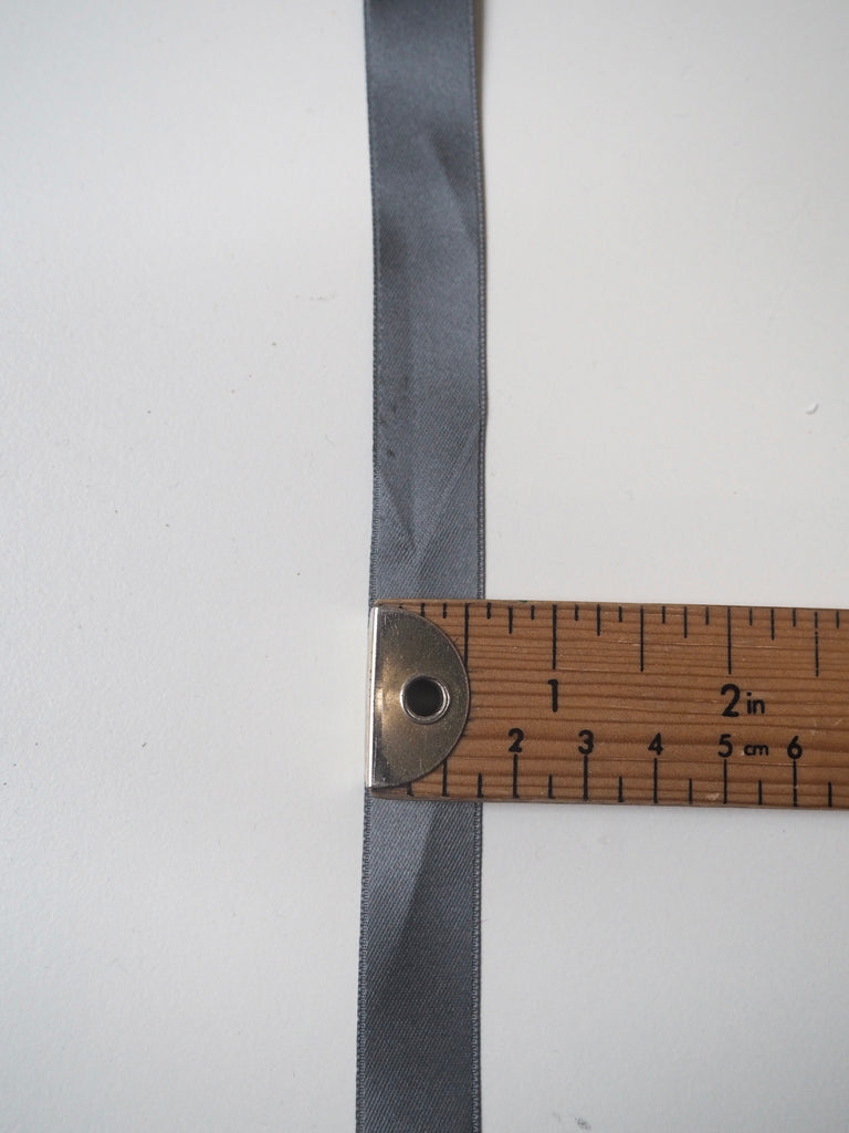 Grey Double-Faced Satin Ribbon 18mm