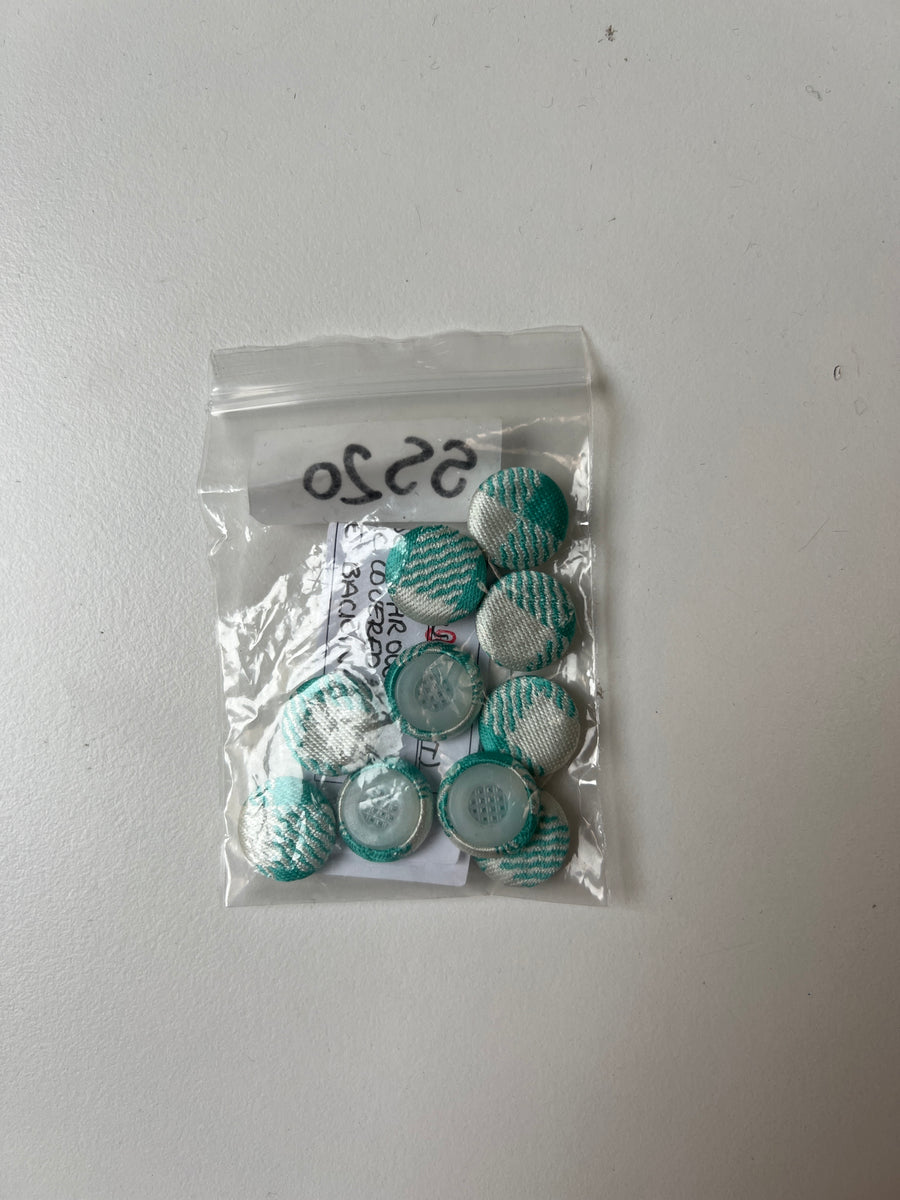 Turquoise Check Fabric Covered Buttons 15mm x10 – The New Craft House