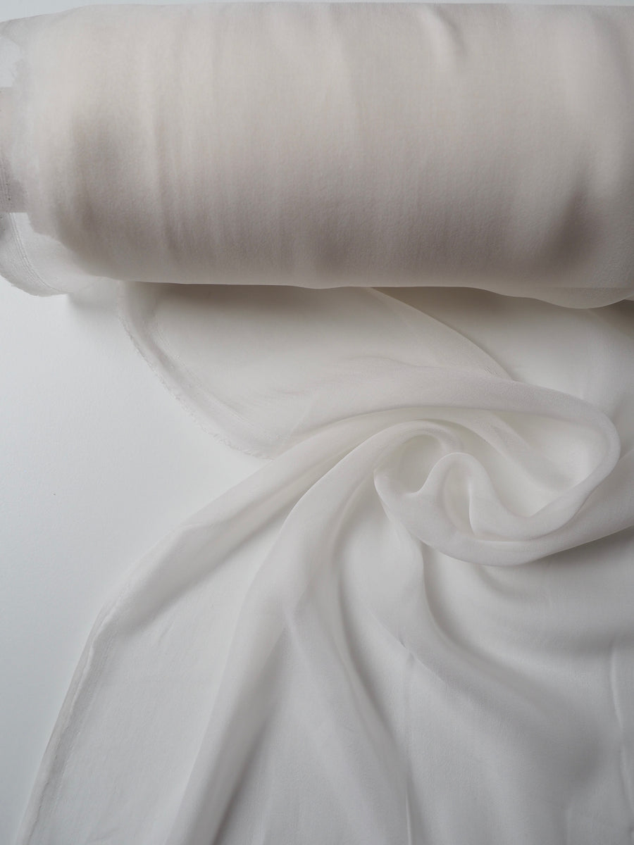 White chiffon fabric sale by the yard