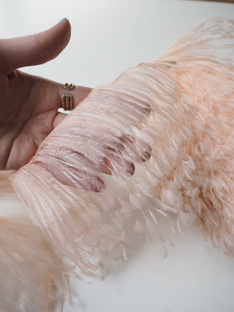 Peach Trimmed Ostrich Feather Fringing