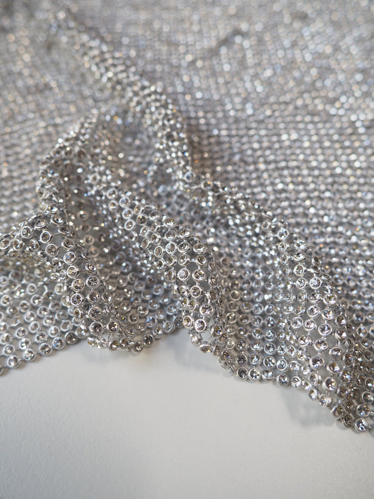 Clear Crystal Silver Chainmail