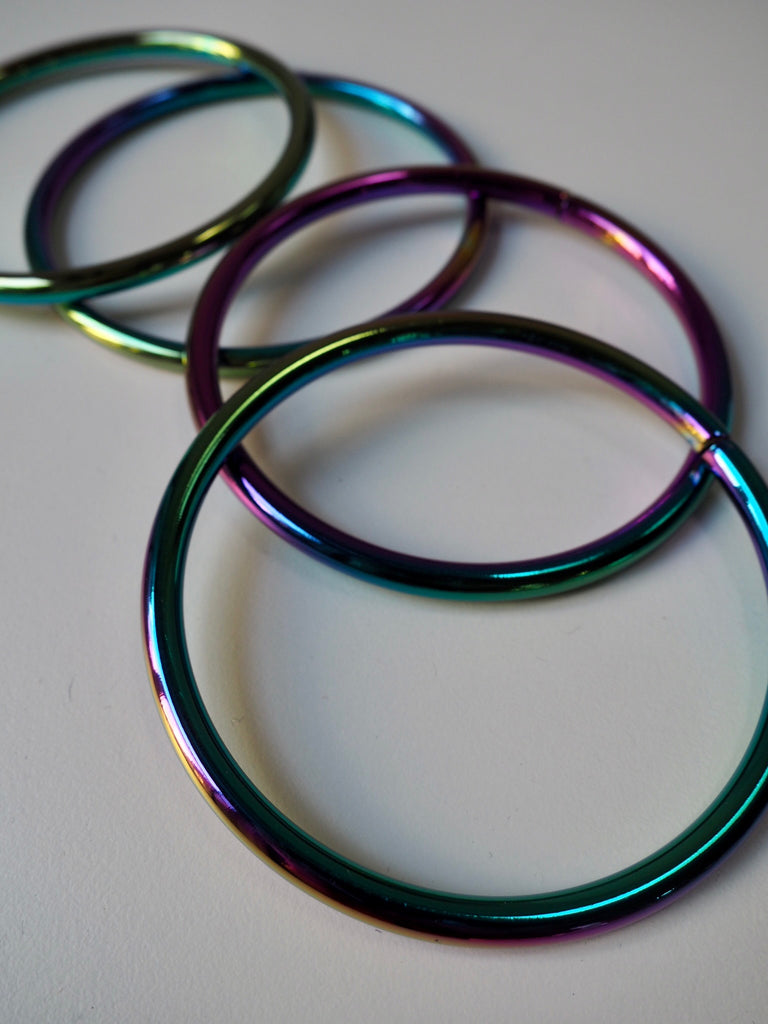 Large Rainbow Multichrome Metal Ring 10cm