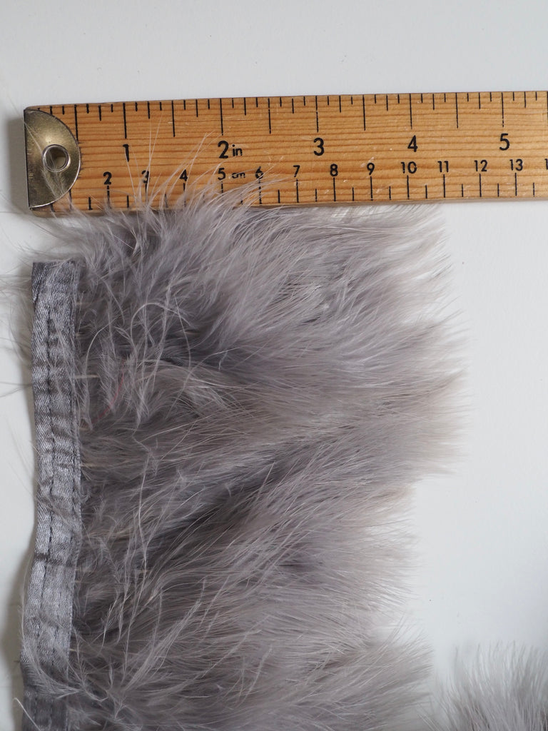 Grey Marabou Feather Fringe Trim