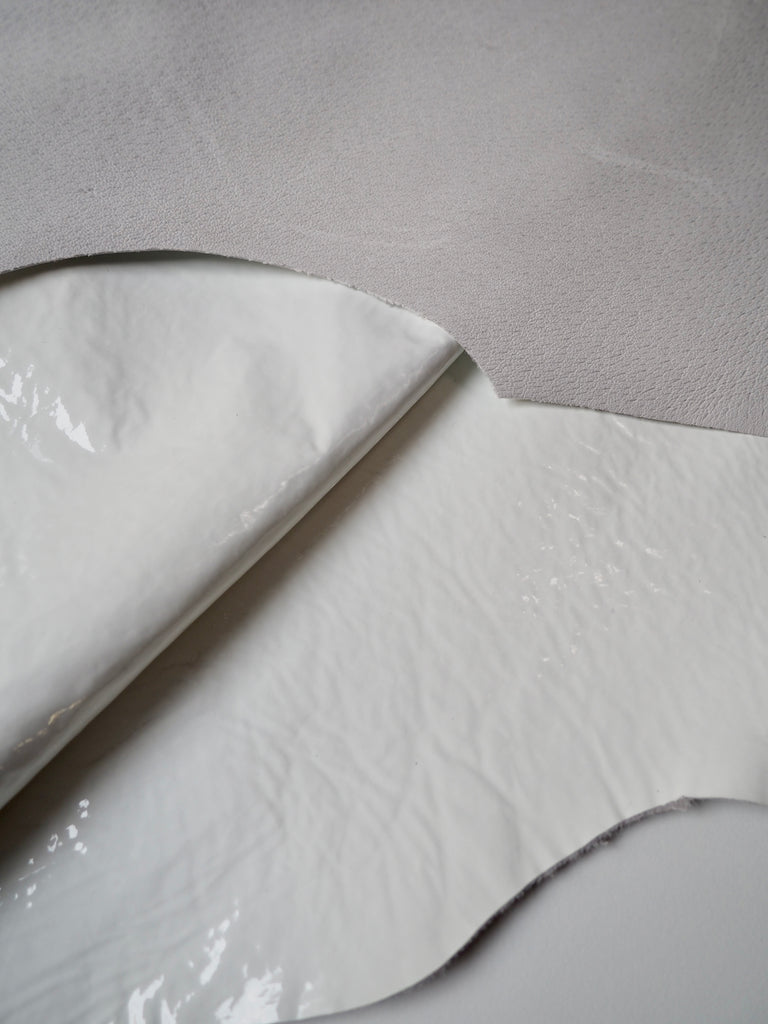 White Patent Calfskin Leather