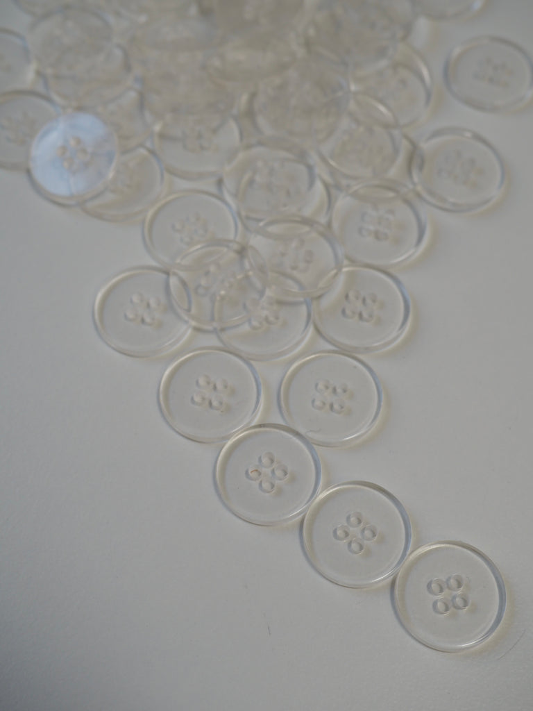 Clear Plastic Button 15mm