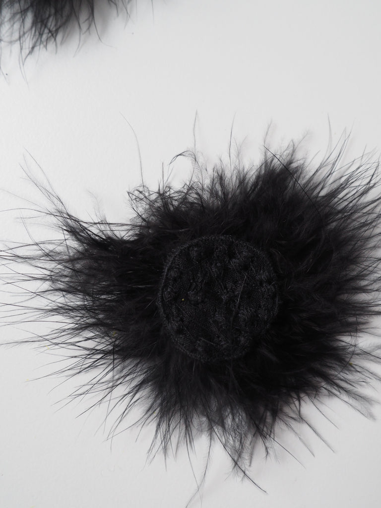 Black Marabou Feather Motif