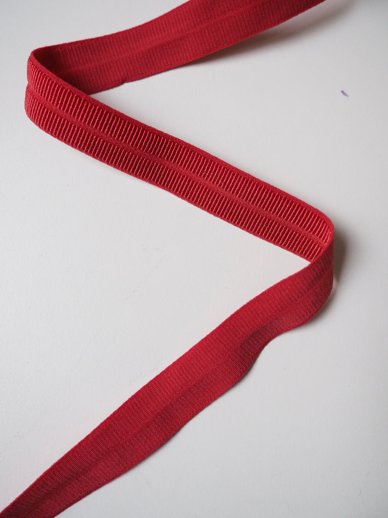 Red Grosgrain Fold Over Elastic 16mm