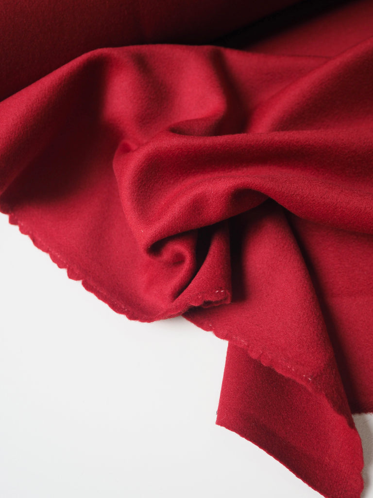 Red Cashmere/Wool Zibeline Coating