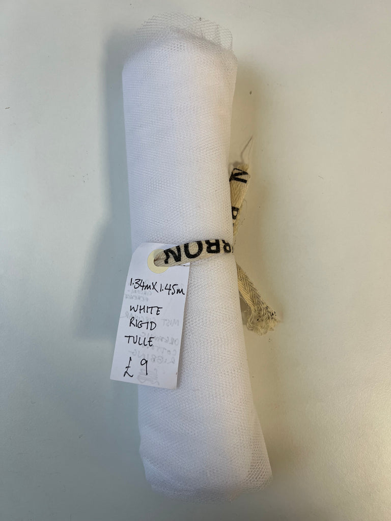White Rigid Tulle Remnant