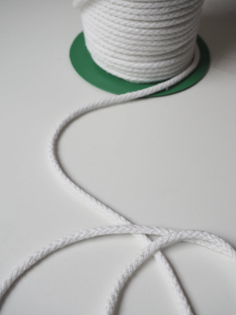 White Cotton Braided Cord 5mm