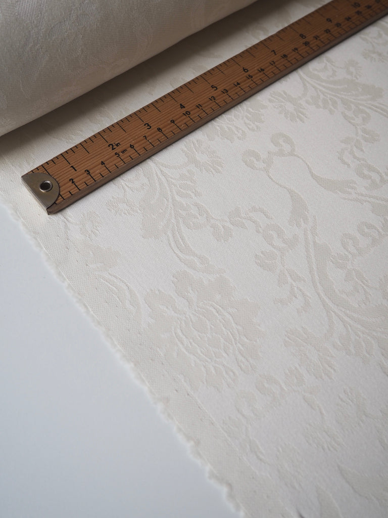 Ivory Damask Wool + Cotton Jacquard