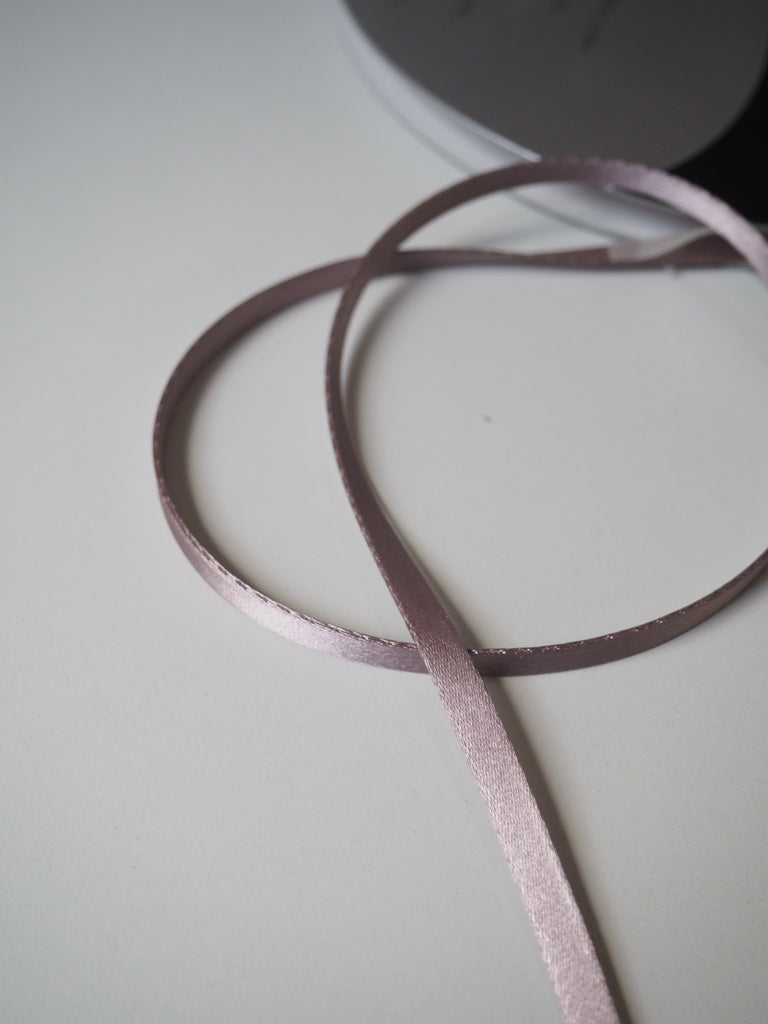 Shindo Mauve Thick Double Faced Satin Ribbon 6mm