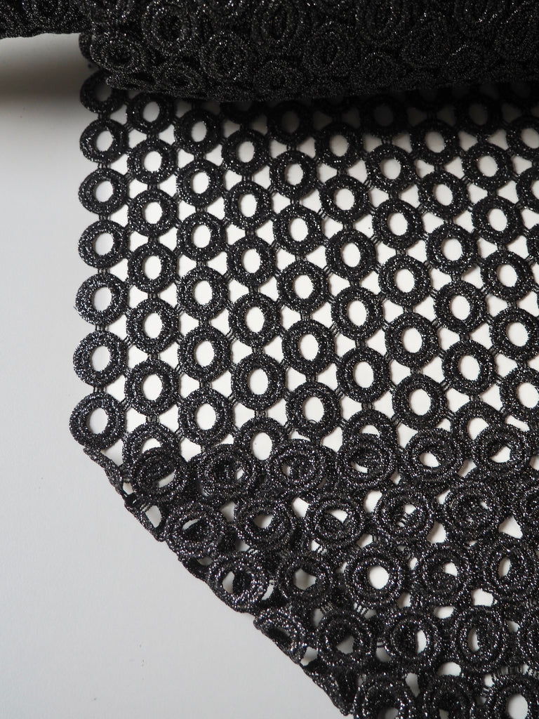 Gunmetal Circle Guipure Lace