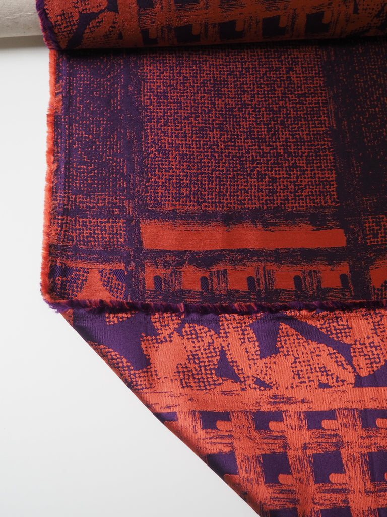 Purple + Persimmon Jacquard