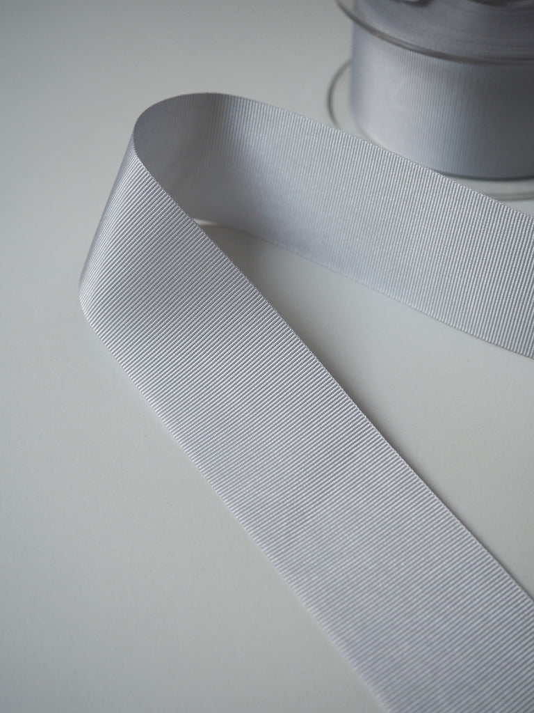 Silver Blue Grosgrain Ribbon 38mm