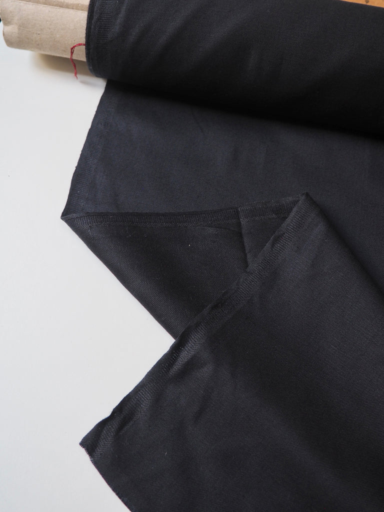 Navy Wool Blend Twill