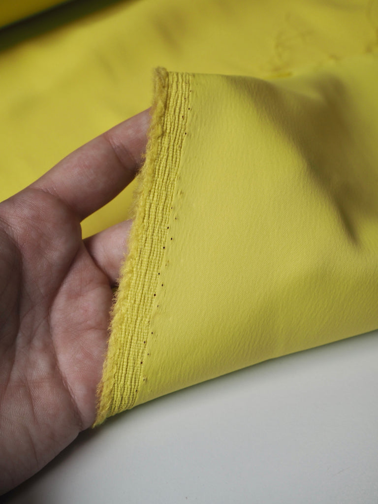 Yellow-Green Stretch Viscose/Acetate Crepe-Backed Satin