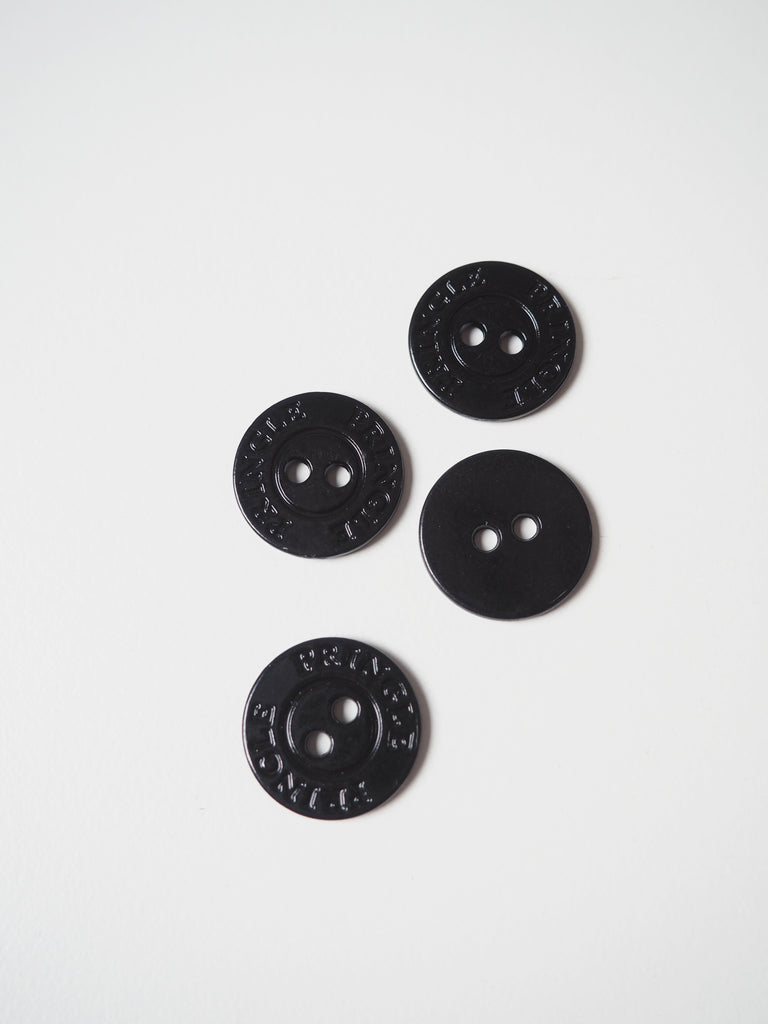 Black Metal Branded Button 18mm