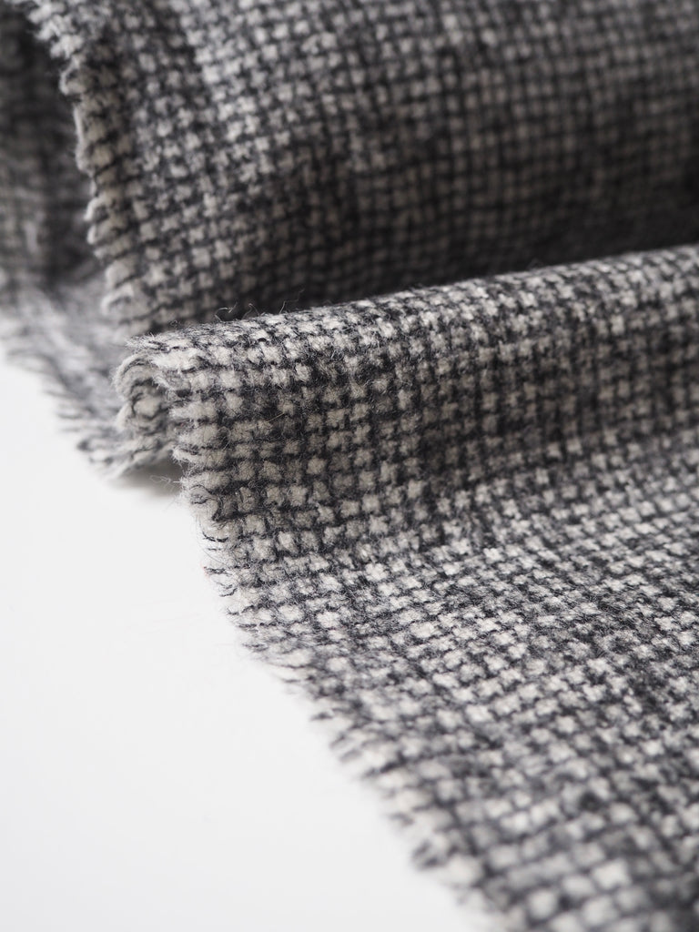 Grey Marl Check Wool Coating