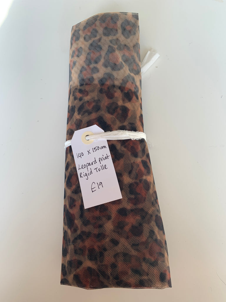 Leopard Print Rigid Tulle Remnant