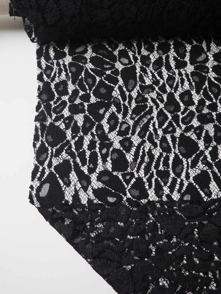 Black Animal Stretch Lace