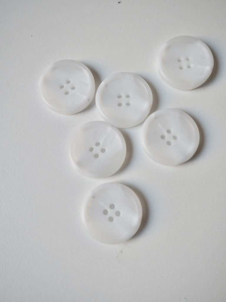 Branded Optic White Faux Horn Buttons 23mm