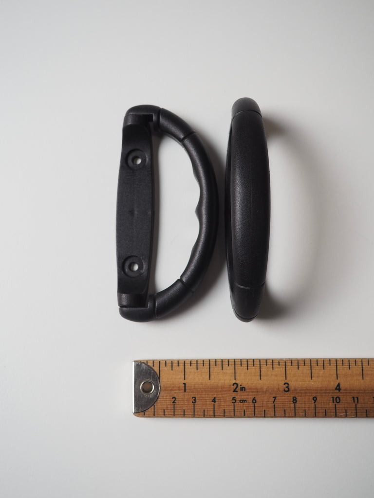 Black Round Plastic Bag Handles 11.5cm