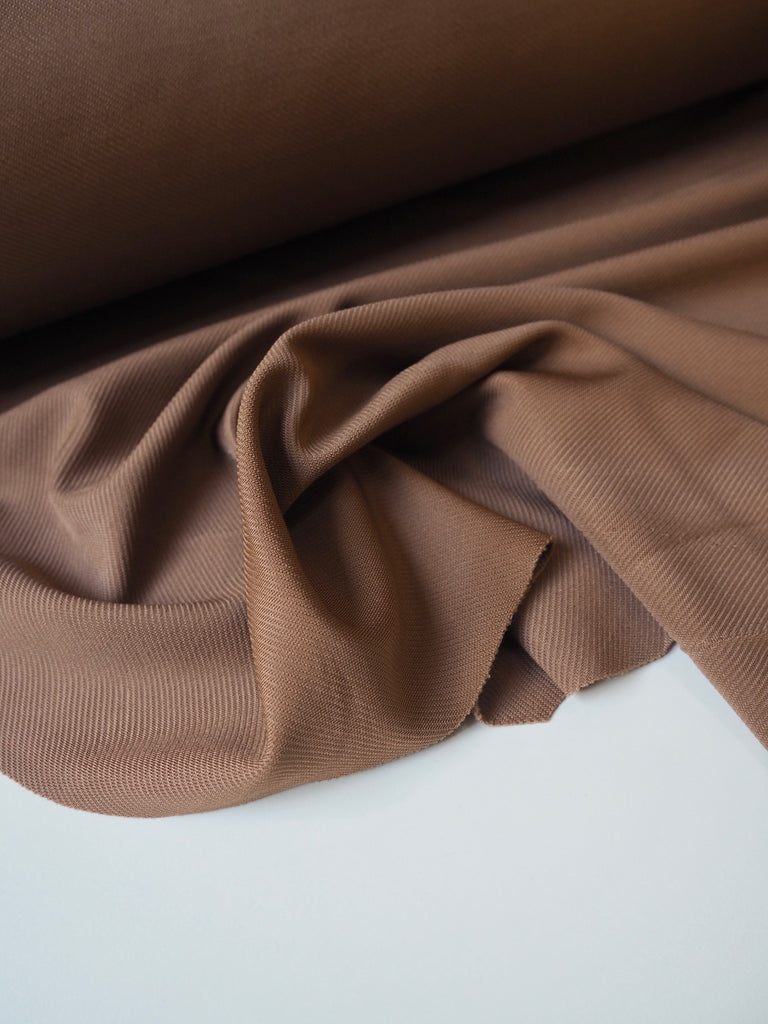 Camel Viscose Satin Twill Jersey