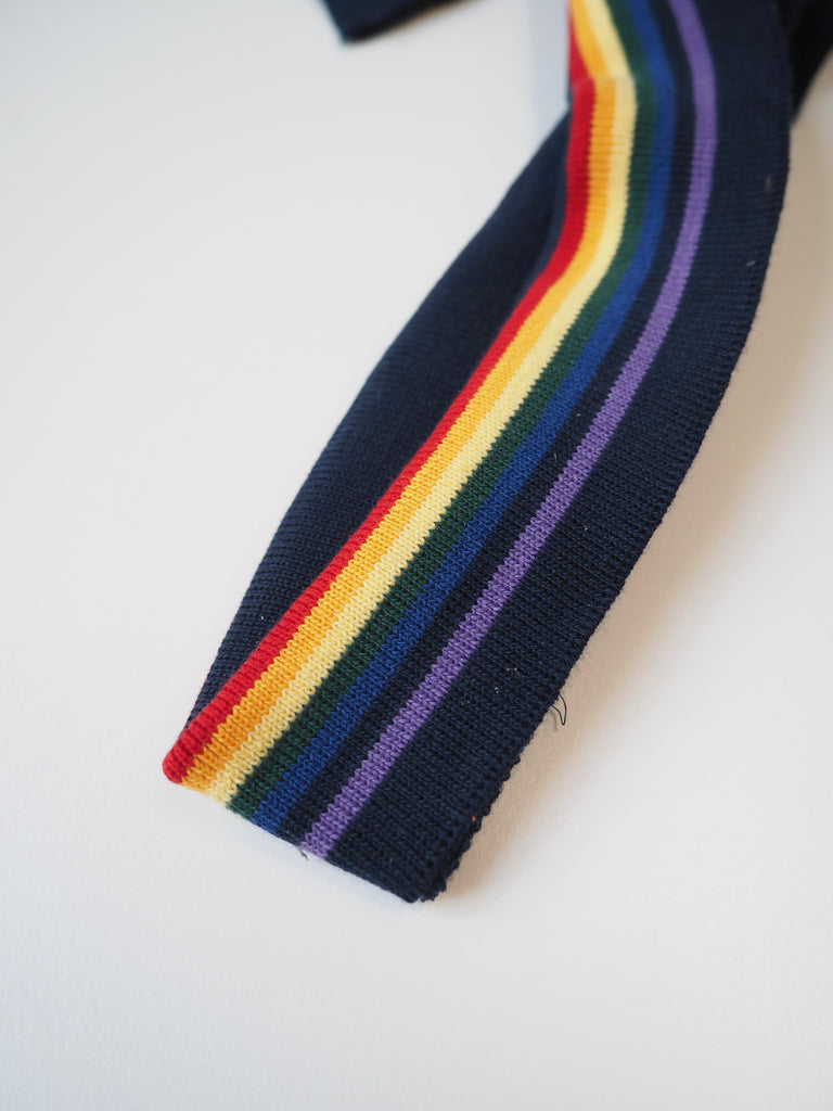 Midnight Rainbow Stripe Double Ribbed Cuff 3.5cm