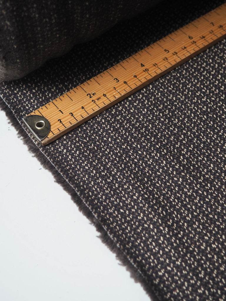 Brown Wool/Cotton Jacquard