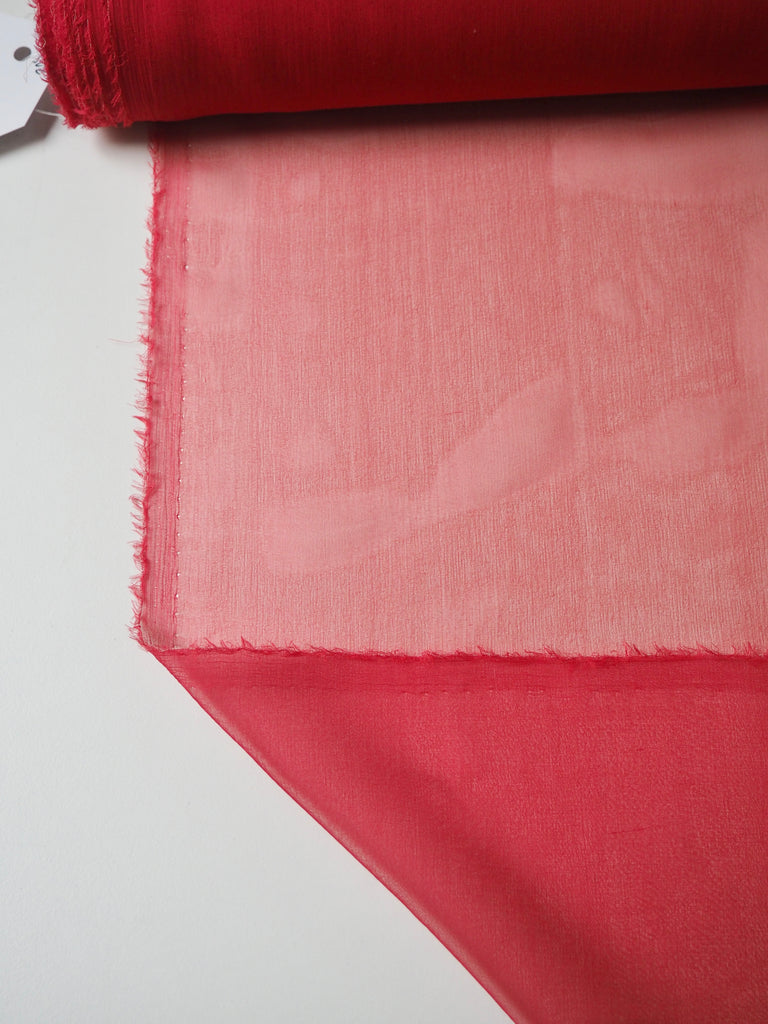 Ruby Red Silk Chiffon