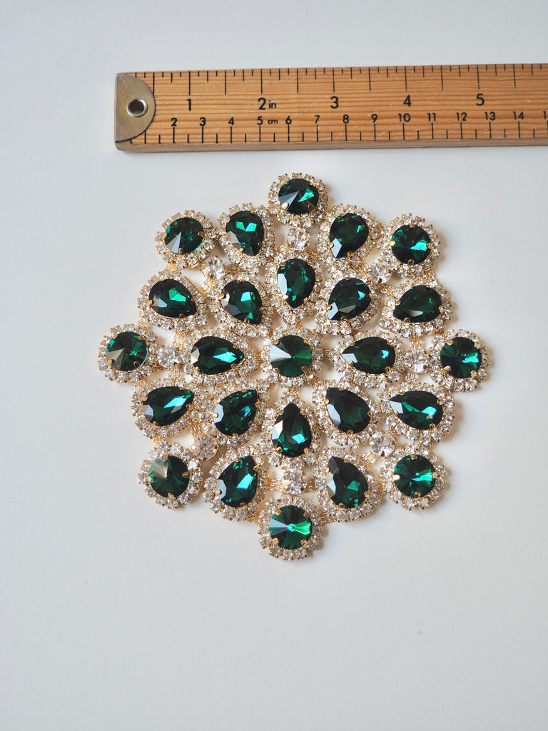 Emerald Gold Crystal Embellishment