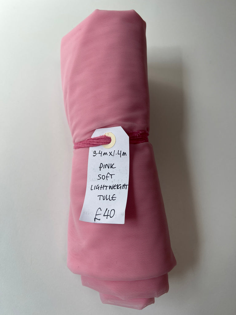 Pink Soft Lightweight Tulle Remnant