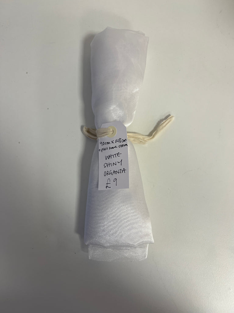 White Shiny Organza Remnant