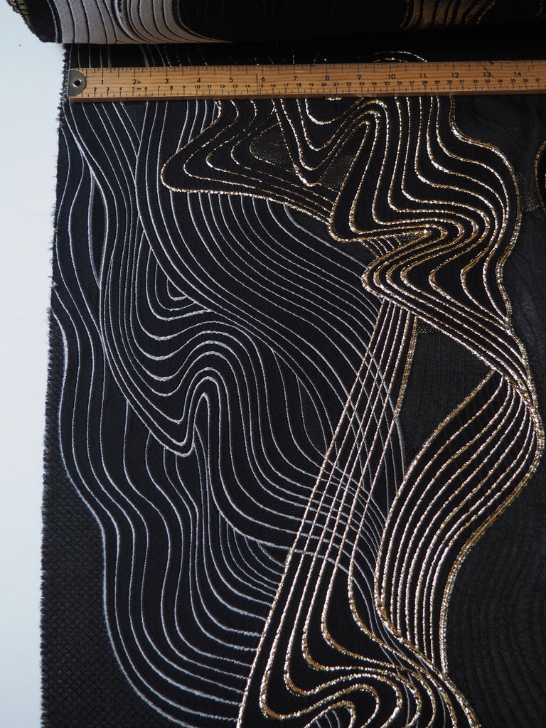 Golden Wave Jacquard Cloqué