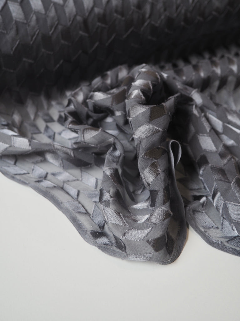 Charcoal Burnout Silk Chiffon