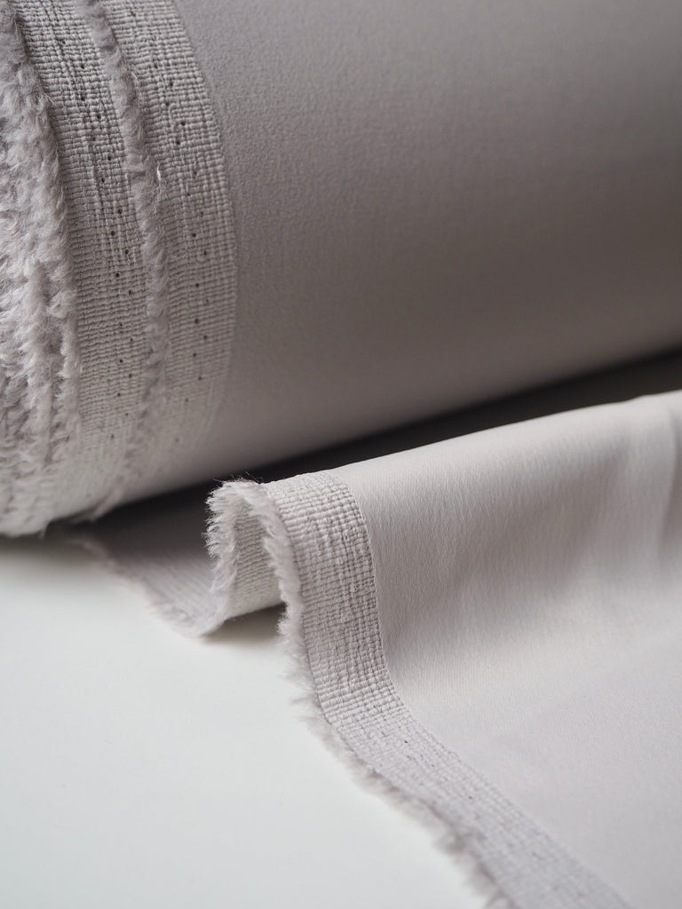 Light Grey Stretch Viscose/Acetate Crepe-Backed Satin