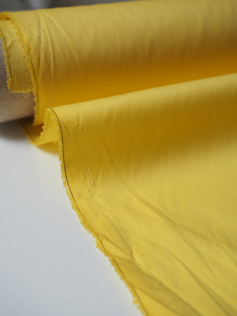 Yellow Stretch Sateen Cotton Poplin