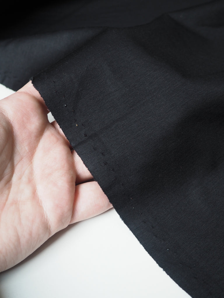 Black Cotton Satin T-Shirt Jersey