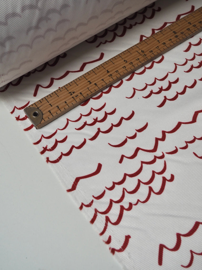 Red Wave Satin Faille