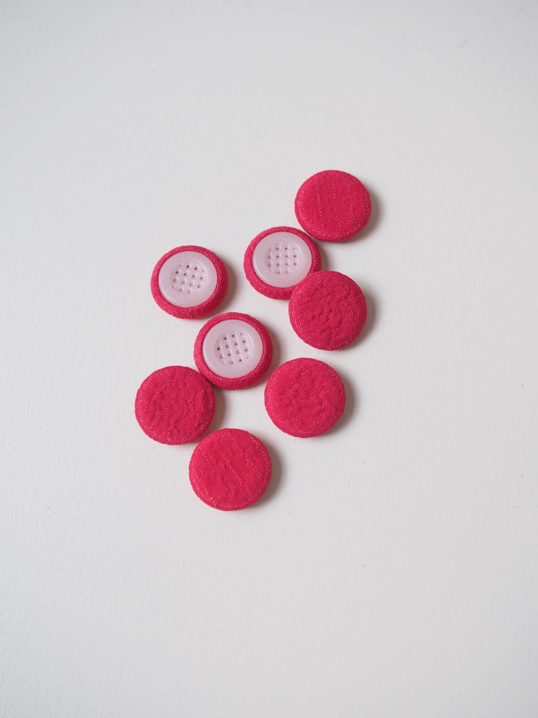 Raspberry Crepe Covered Buttons 12mm